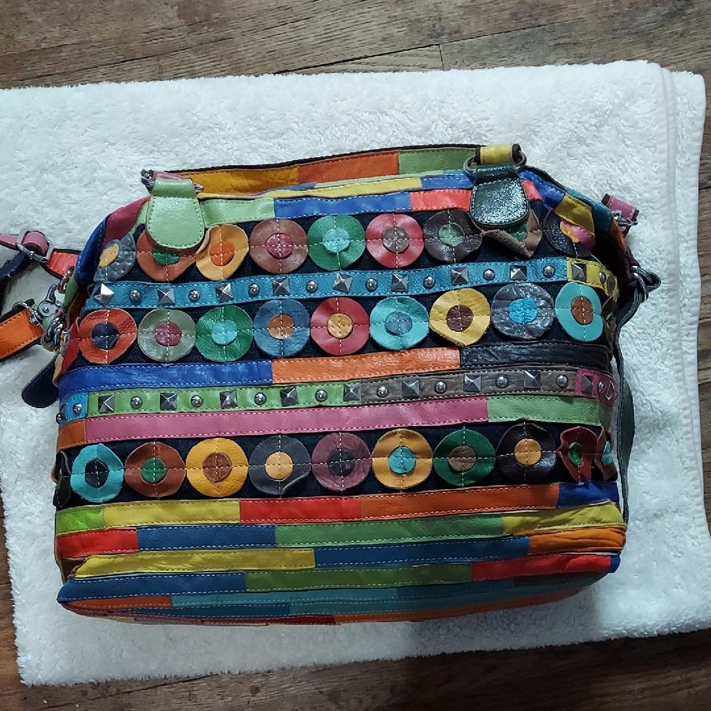 Multicolor Patchwork Shoulder Bag - image 1
